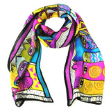 Wrapables Vibrant 100% Silk Long Scarf 51