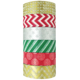Wrapables Festive Holiday Japanese Masking Tape Washi Tape, Set of 6
