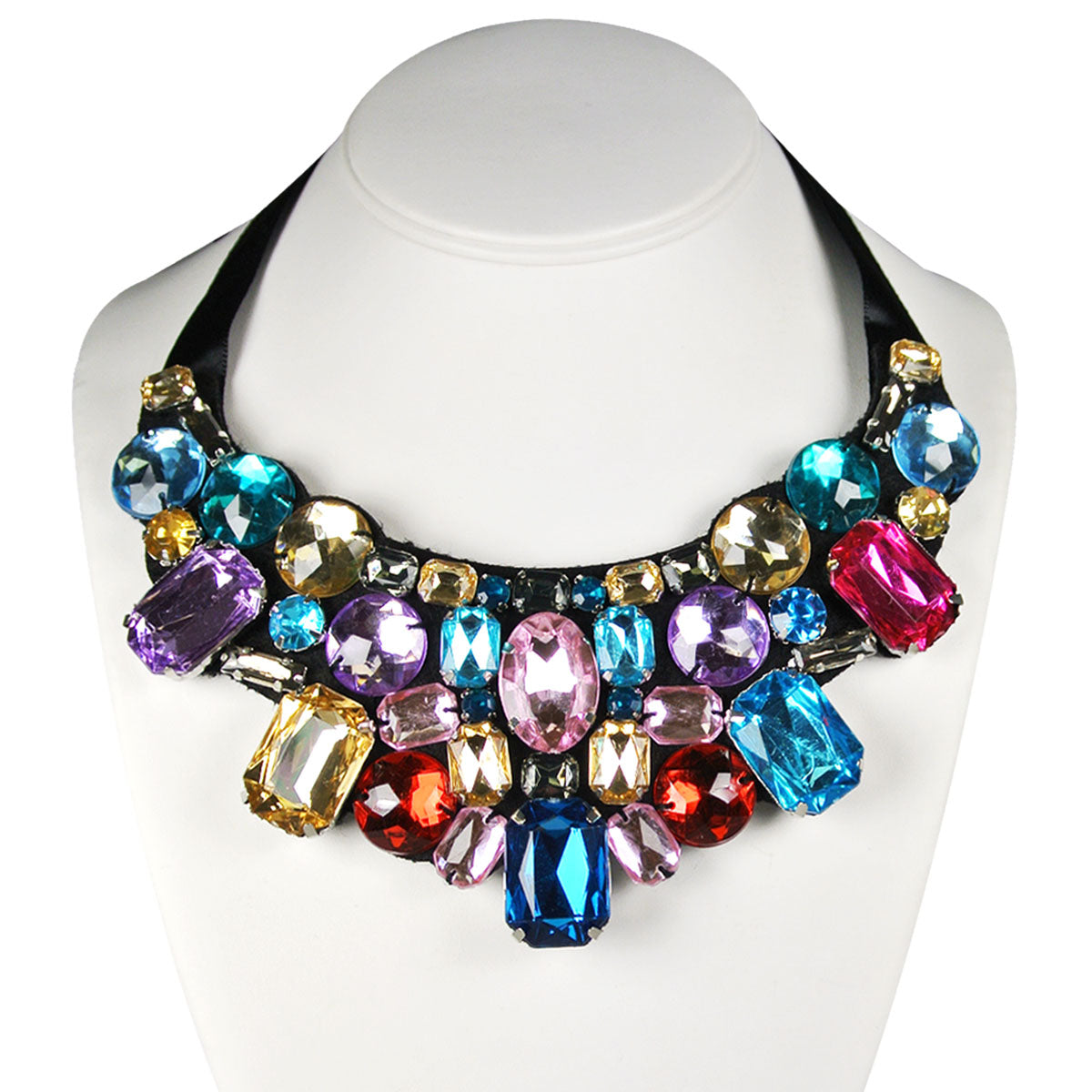 Multi Color Acrylic Lucite Bead Multi Strand Chunky Statement Necklace –  Dana LeBlanc Designs