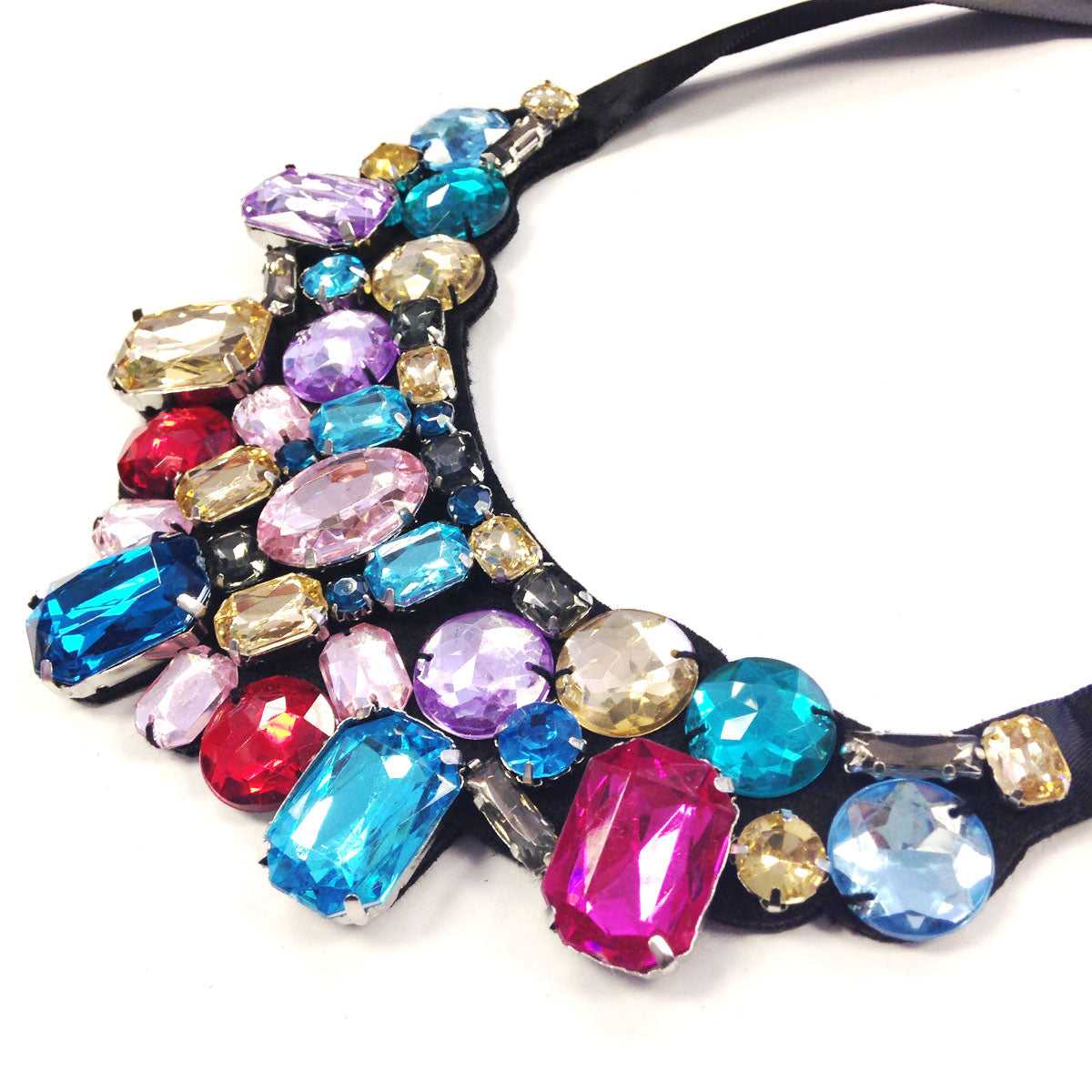 Wrapables Multicolor Jewel Gem Bib Statement Necklace