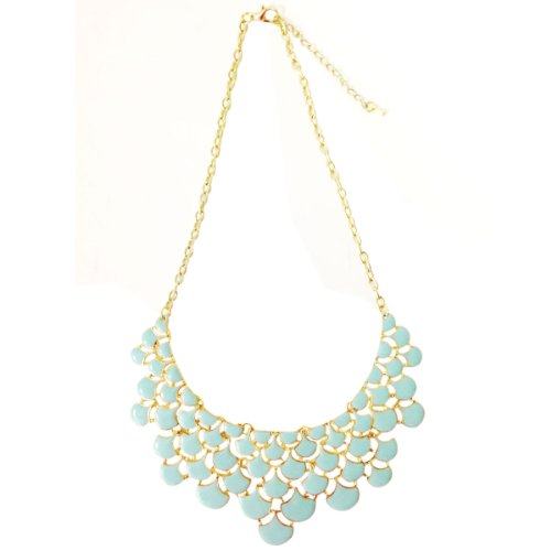 Wrapables Mint Green Teardrop Statement Bib Necklace