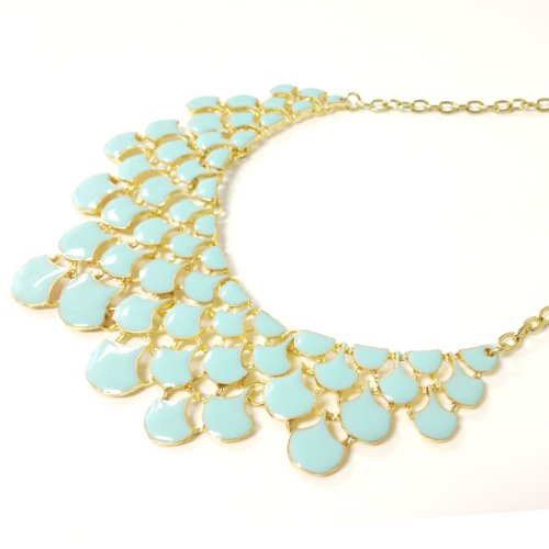 Wrapables Mint Green Teardrop Statement Bib Necklace