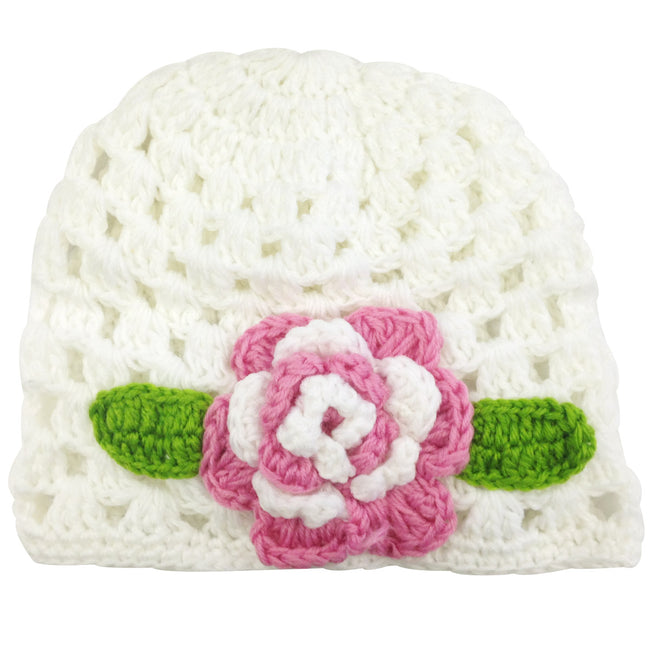 Wrapables Crochet Flower Beanie for Baby Girl