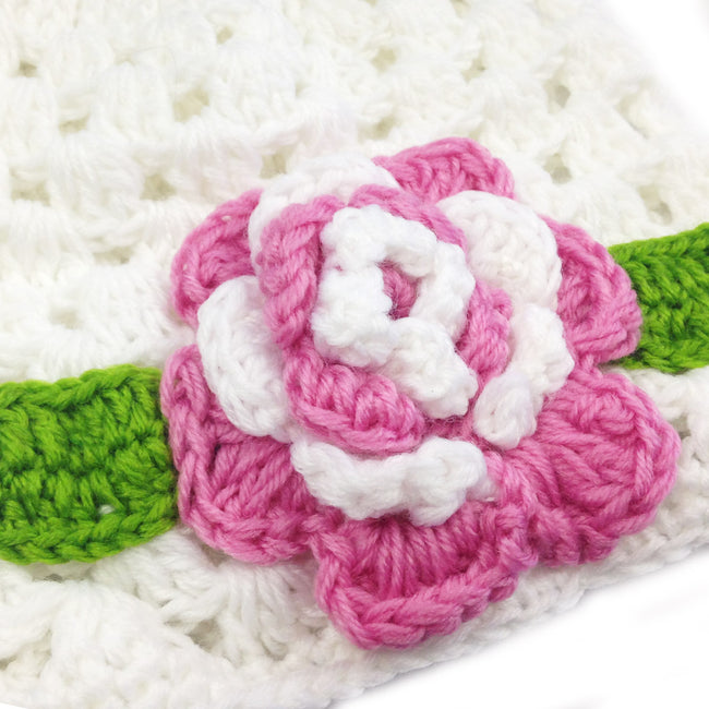 Wrapables Crochet Flower Beanie for Baby Girl