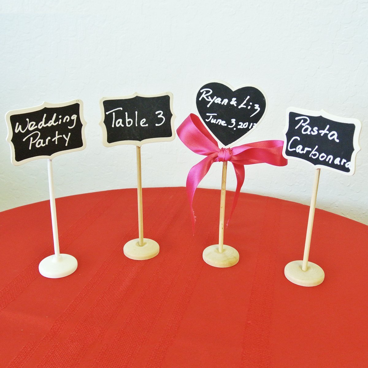 Set of 8 Chalkboard Stands With Chalkboard Stickers, 3" x 2" Rectangle