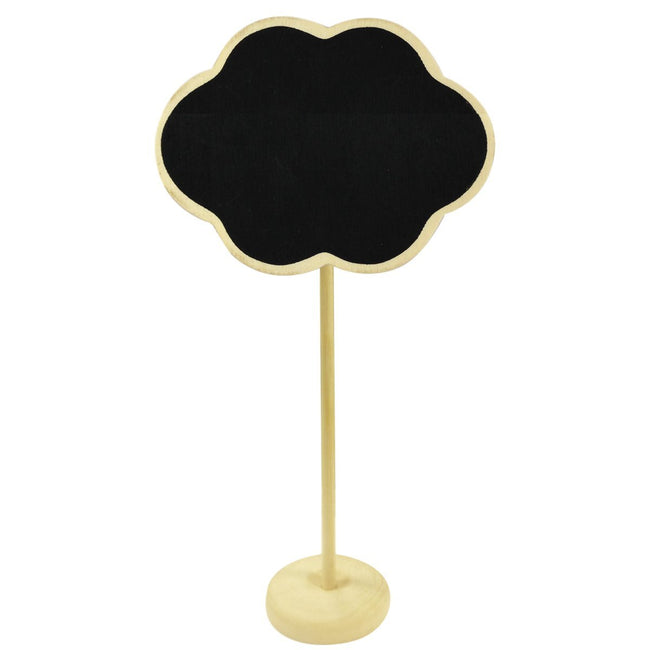 Set of 8 Chalkboard Stands With Chalkboard Stickers, 3.25" x 2.5" Cloud