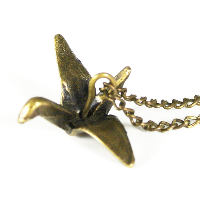 Wrapables Vintage Origami Crane Pendant Necklace