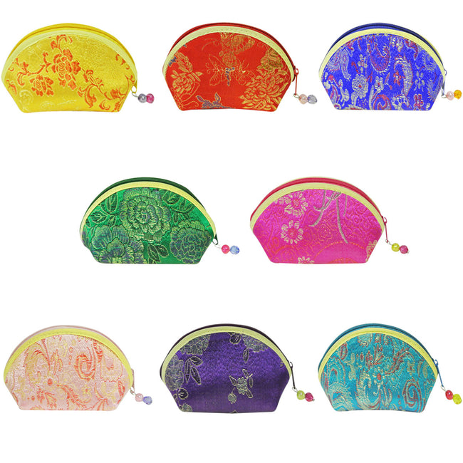 Wrapables Silk Embroidered Brocade Gift Jewelry Coin Pouch Purse (Set of 8)
