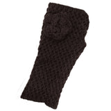 Wrapables Soft Knit Fingerless Gloves with Flower