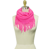 Wrapables Soft Crochet Infinity Scarf with Tassel Trim