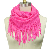 Wrapables Soft Crochet Infinity Scarf with Tassel Trim