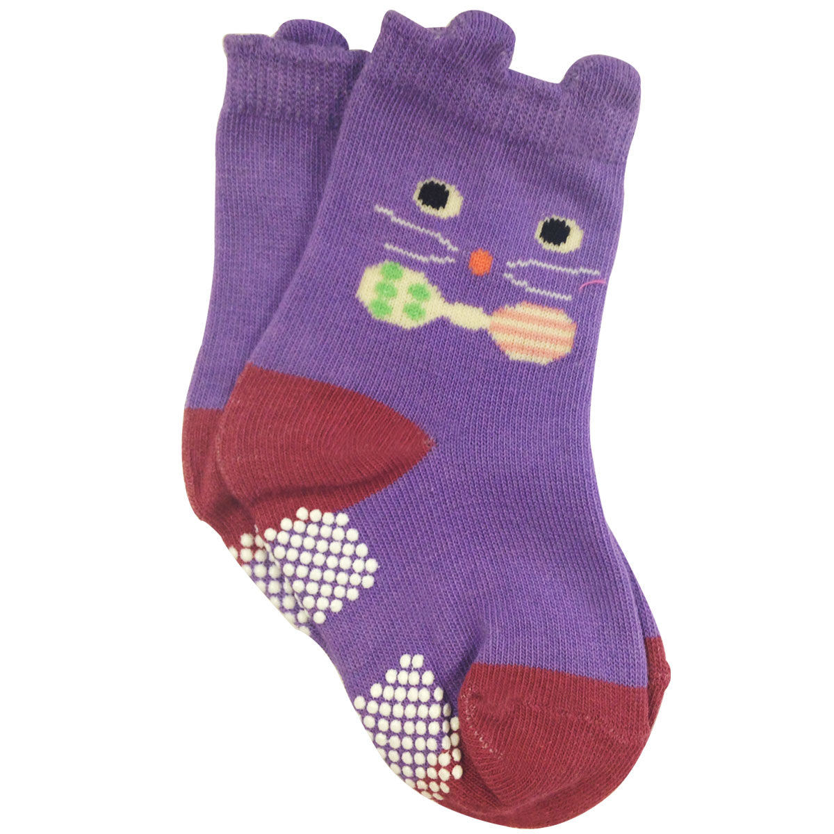 Wrapables Peek A Boo Animal Non-Skid Toddler Socks (Set of 3)