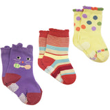 Wrapables Peek A Boo Animal Non-Skid Toddler Socks (Set of 3)