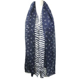 Wrapables Stripes and Anchor Nautical Marine Scarf 72