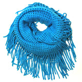 Wrapables Soft Crochet Infinity Scarf with Tassel Trim