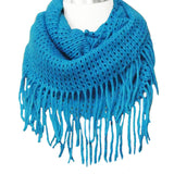 Wrapables Soft Crochet Infinity Scarf with Tassel Trim