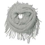 Wrapables Soft Crochet Infinity Scarf with Tassel Trim