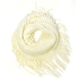 Wrapables Soft Crochet Infinity Scarf with Tassel Trim