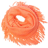 Wrapables Soft Crochet Infinity Scarf with Tassel Trim