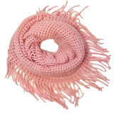 Wrapables Soft Crochet Infinity Scarf with Tassel Trim