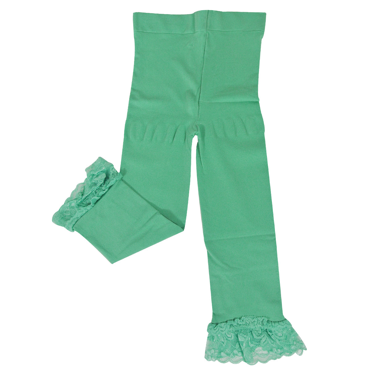 Wrapables Toddler Stretch Leggings with Lace Trim, Set of 3 (Blue, Green, Black)