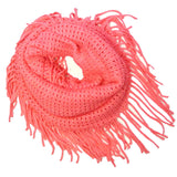 Wrapables Soft Crochet Infinity Scarf with Tassel Trim