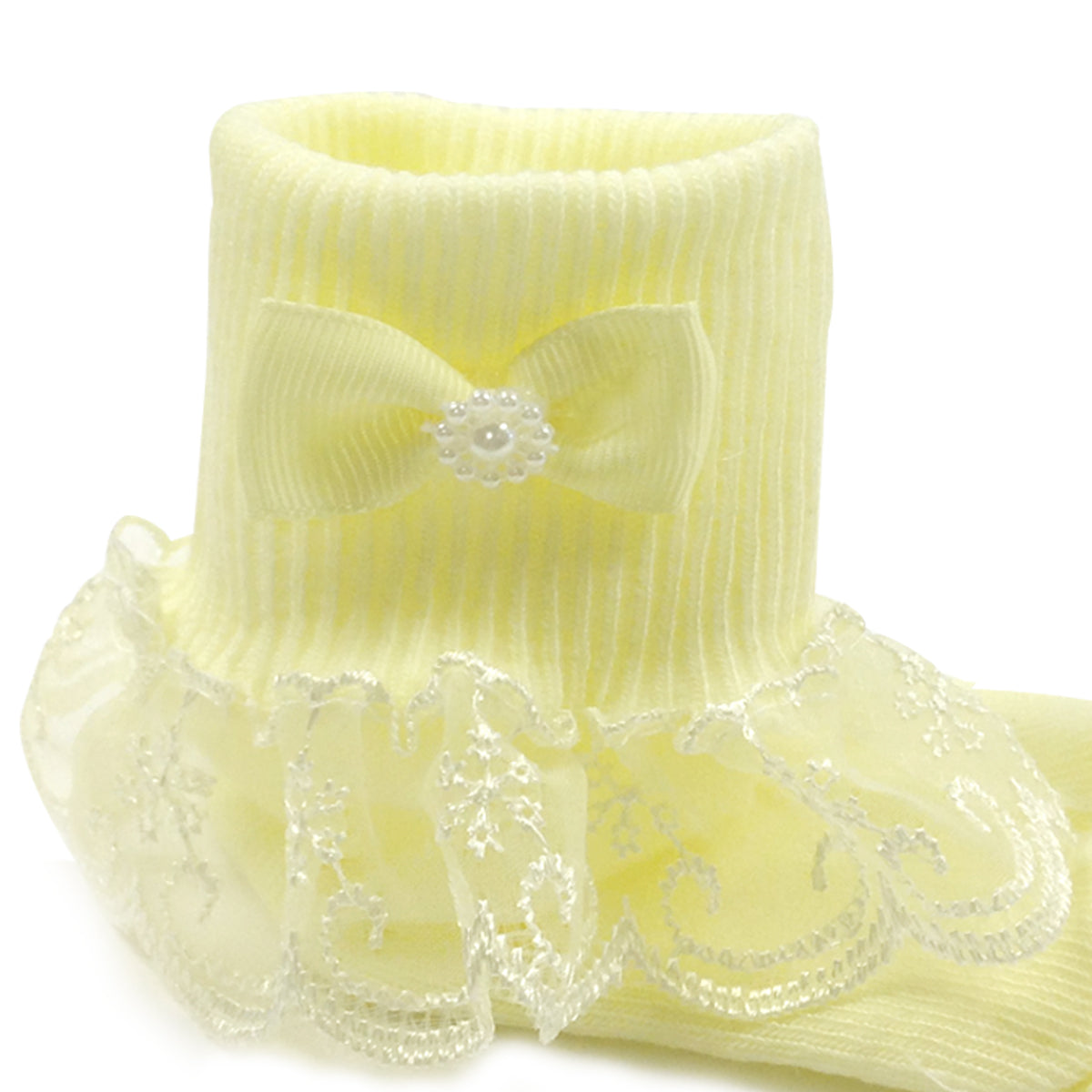 Wrapables Snowy Lace Ruffle Cuff Socks for Toddler Girl (Set of 5)