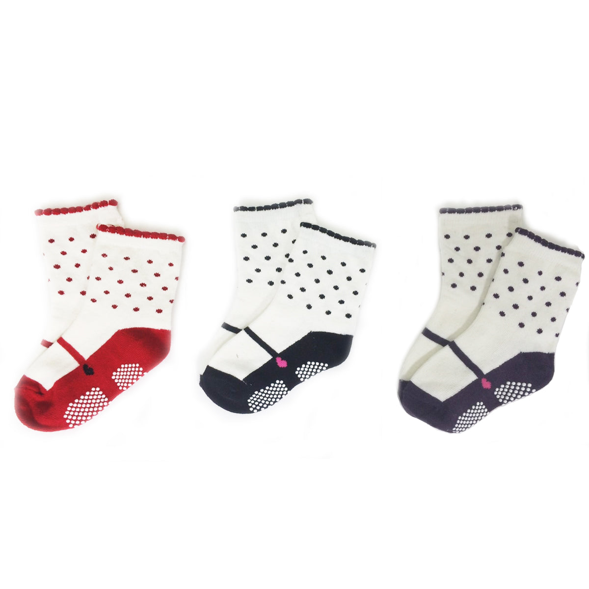 Wrapables Darling Non-slip Mary Jane Socks for Baby (Set of 3)