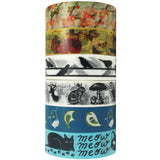 Wrapables Japanese Washi Masking Tape Collection, Premium Value Pack (Set of 6)