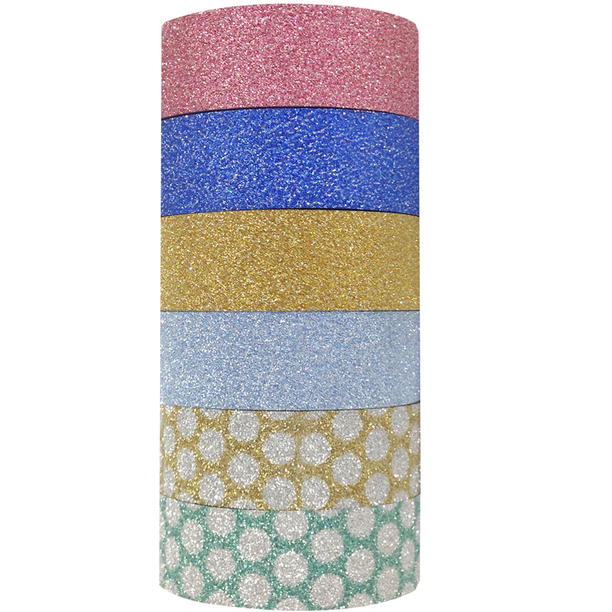 Wrapables Decorative Glitter Washi Masking Tape Multicolor