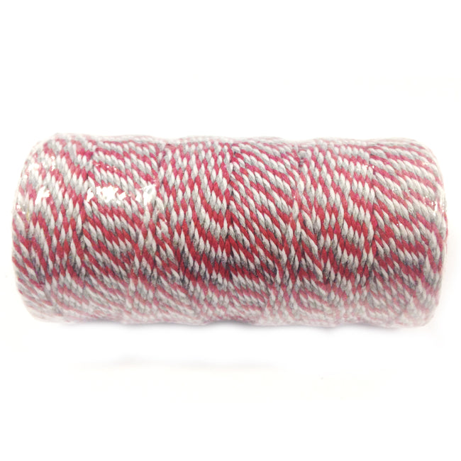 Wrapables Cotton Baker's Twine 12ply 110 Yard, Red and Grey