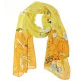 Wrapables Floral Bird Print Polyester and Silk Oblong Scarf