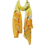 Wrapables Floral Bird Print Polyester and Silk Oblong Scarf