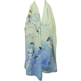 Wrapables Floral Bird Print Polyester and Silk Oblong Scarf