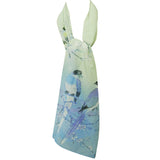 Wrapables Floral Bird Print Polyester and Silk Oblong Scarf