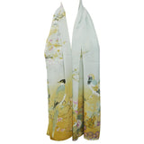 Wrapables Floral Bird Print Polyester and Silk Oblong Scarf