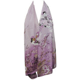 Wrapables Floral Bird Print Polyester and Silk Oblong Scarf