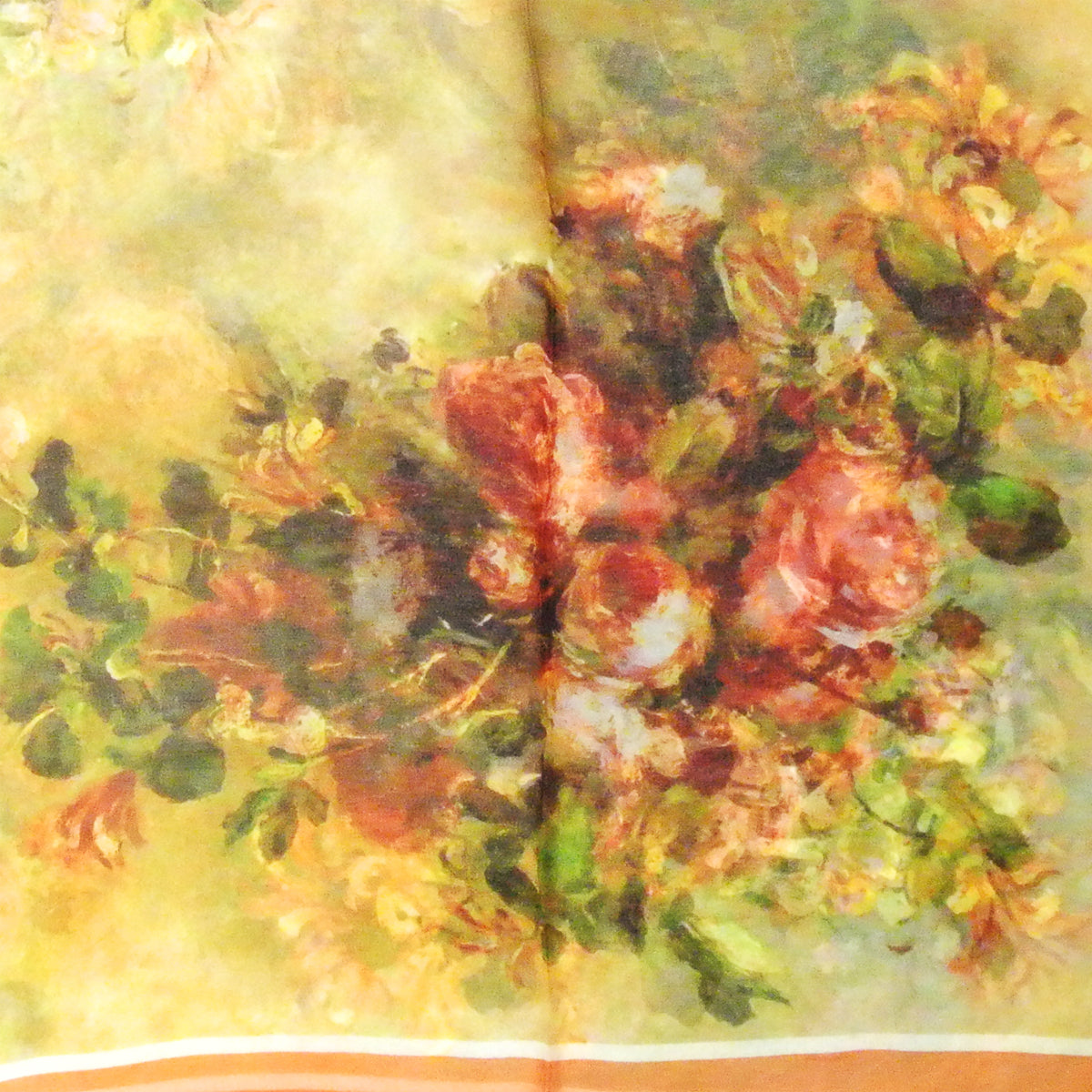 Wrapables 100% Mulberry Silk Floral Painting Square Scarf