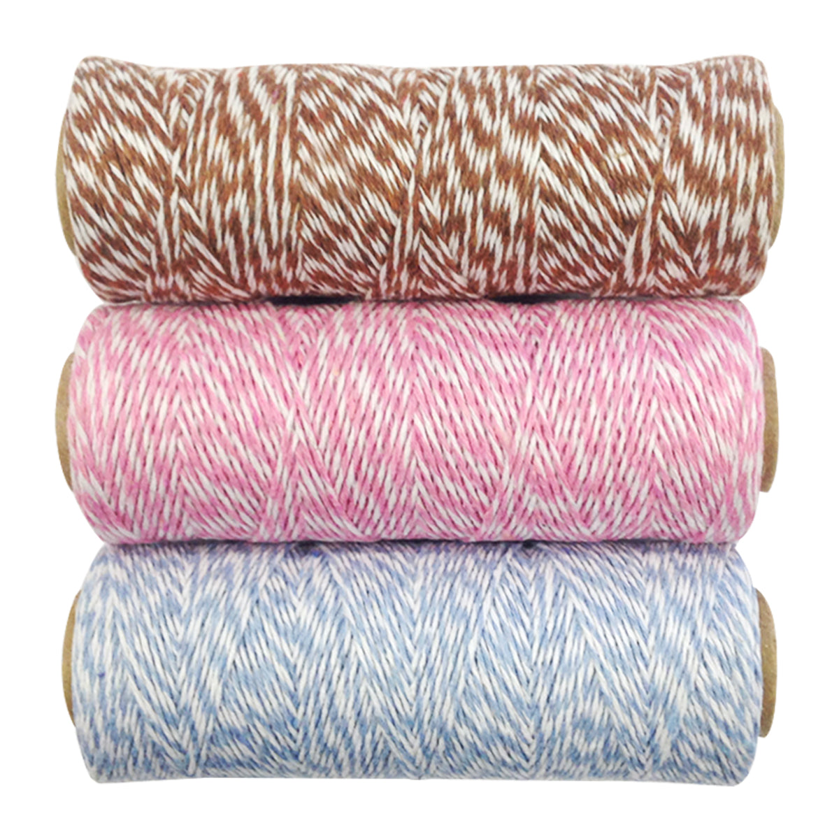 Wrapables Cotton Baker's Twine 4ply 330 Yards (Set of 3 Spools x 110 Yards) Yellow, Red & Grey, Dark Green (A66428, A66832, A66425)