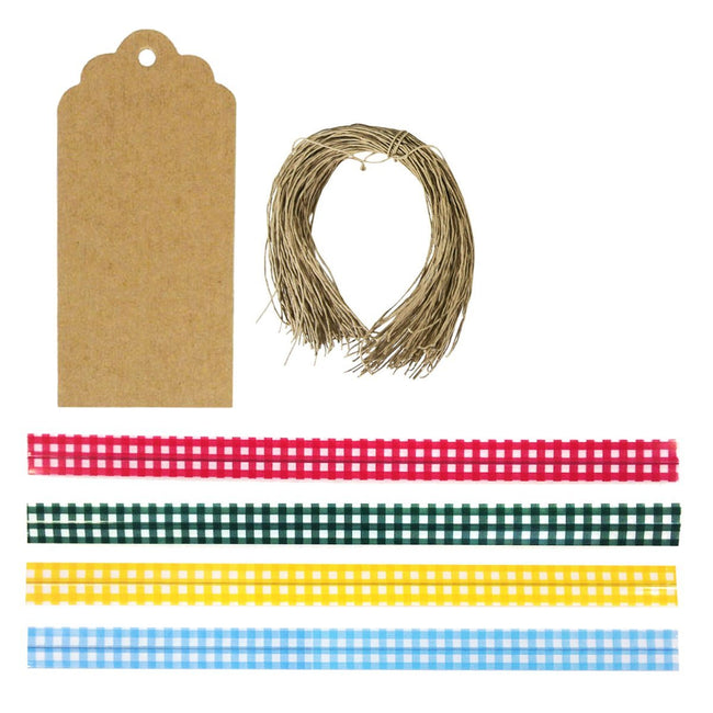 Wrapables 200pcs 4.75" Twist Ties with 20 Scalloped Gift Tags for Baked Goods, Cake Pops, Party Favors