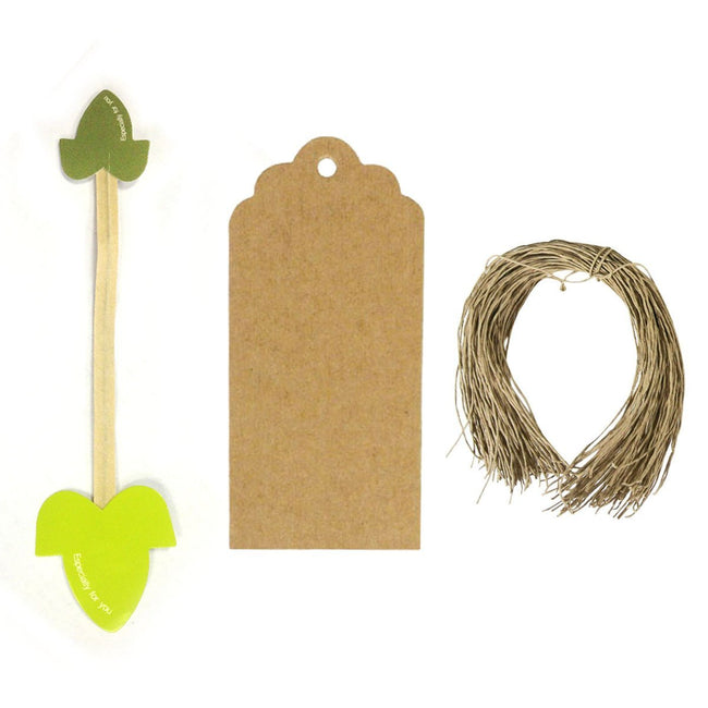 Set of 50 Leaf Twist Ties with 20 Scalloped Gift Tags