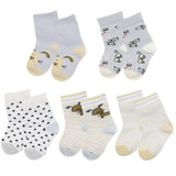 Wrapables Doggy and Stripes Toddler Socks (Set of 5)