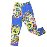 Wrapables Doodle and Floral Print Toddler Leggings Set of 2, White (Size 5)