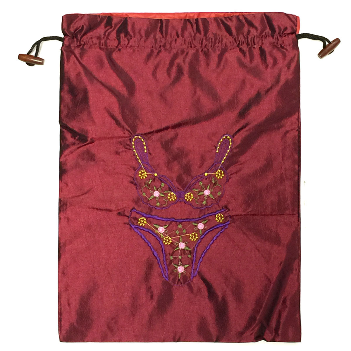 Wrapables Silk Embroidered "Bra & Panties" Lingerie Bag