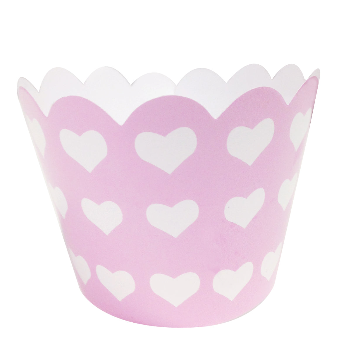 Wrapables Hearts Cupcake Wrappers, Standard, Pink, Set of 20