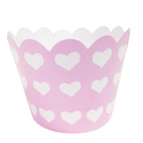 Wrapables Hearts Cupcake Wrappers, Standard, Pink, Set of 20