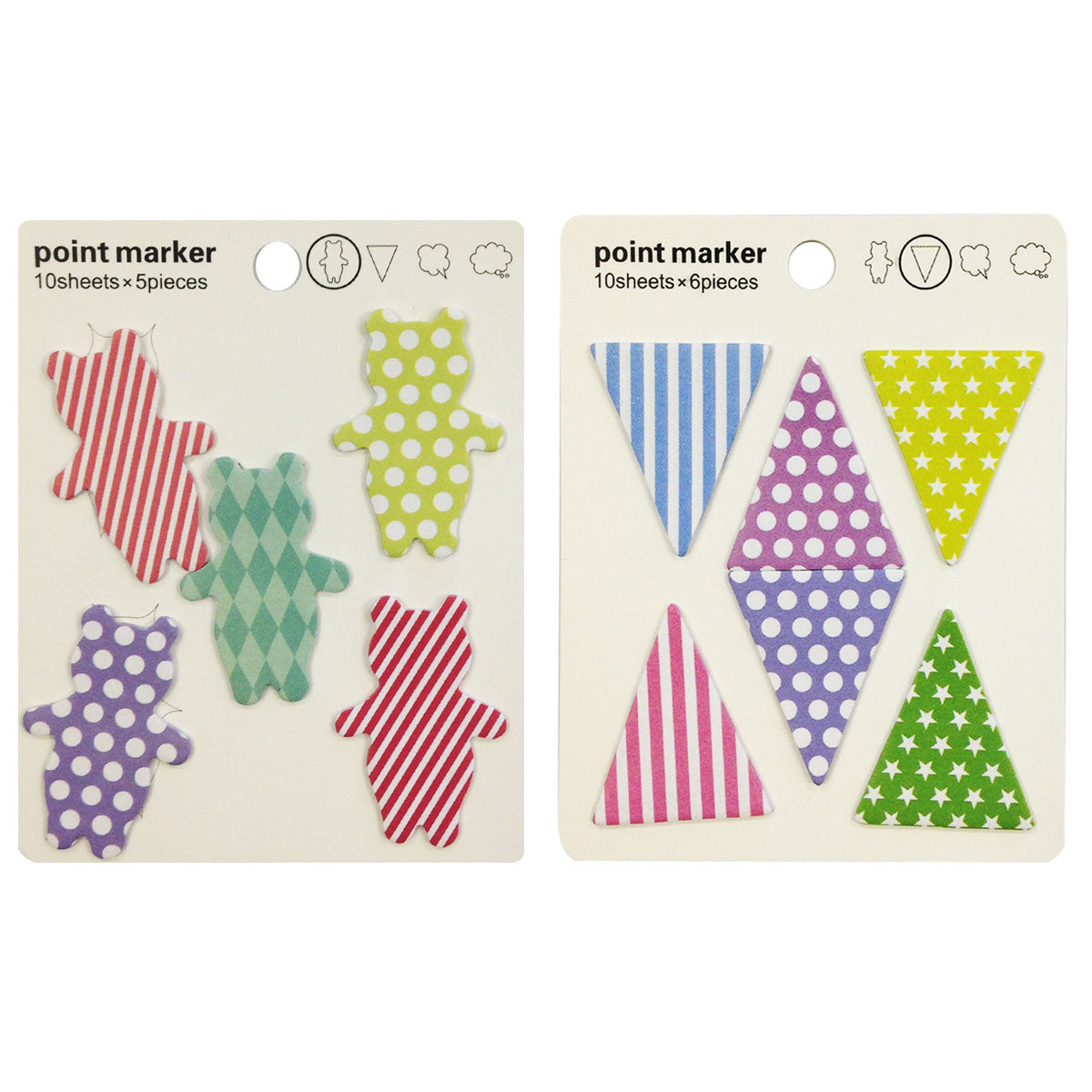 Wrapables Sticky Notes, Set of 2 (Dancing Bears,Groovy Triangles)