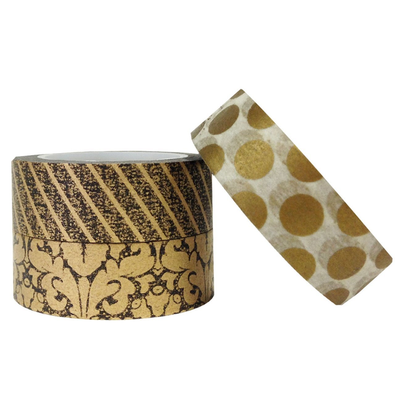 Wrapables Midas Touch Japanese Washi Masking Tape (Set of 3)