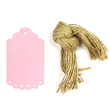 Wrapables 50 Gift Tags/Kraft Hang Tags with Free Cut Strings for Gifts, Crafts & Price Tags, Small Scalloped Edge