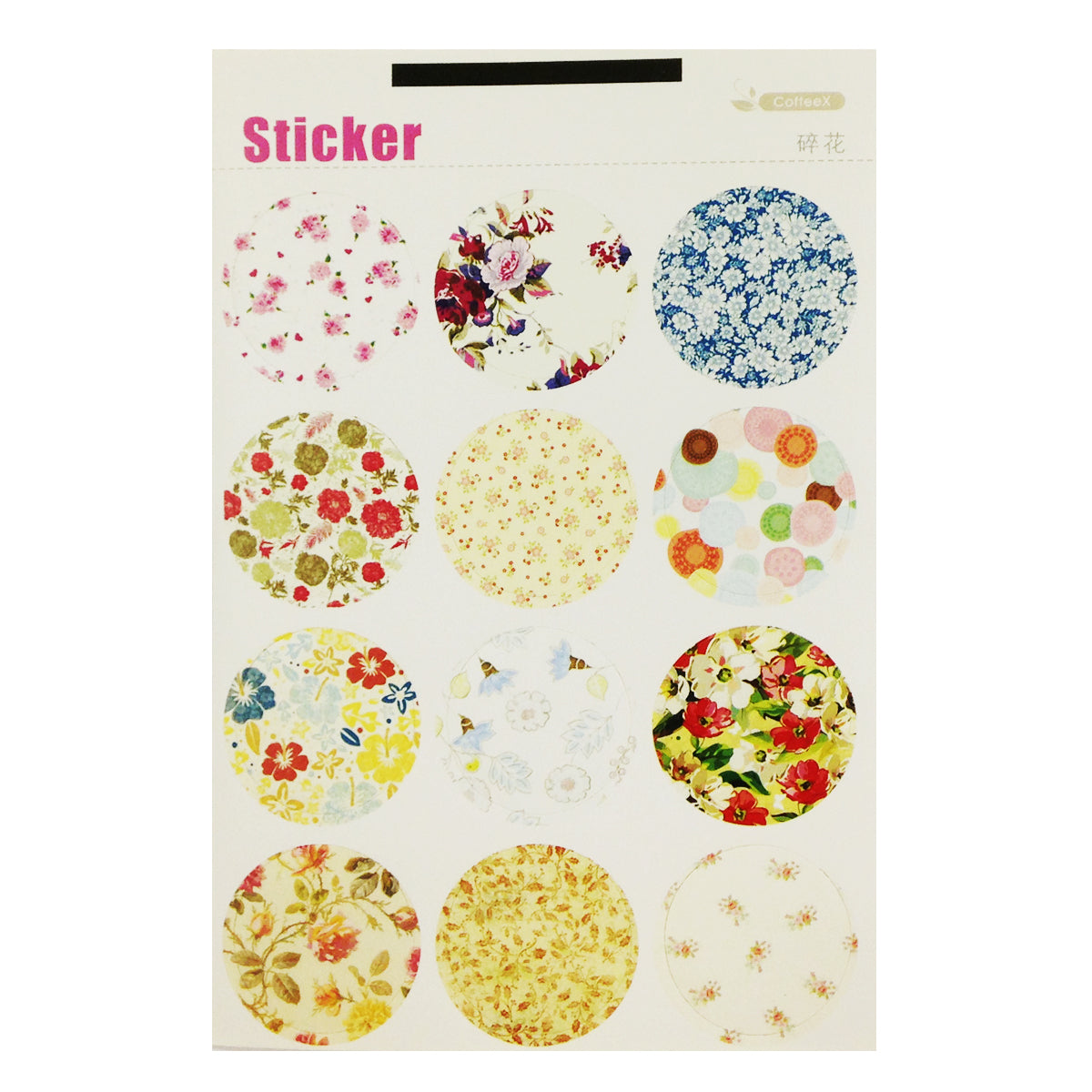 Wrapables Decorative Floral Pattern Sticker Set